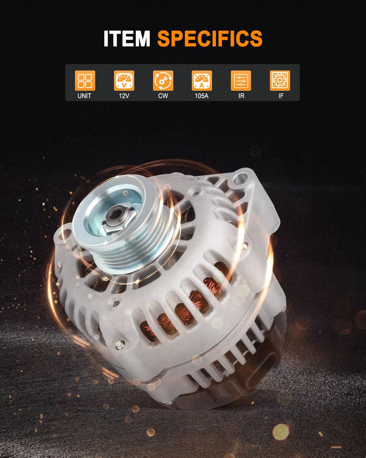 ASAPE 8247 High Output Replacement New Alternator Fit for 2002-2004 for Cadillac Escalade 5.3L 2002-2004 for Chevrolet Avalanche 1500 5.3L 2001-2004 for GMC Savana 1500 4.3L