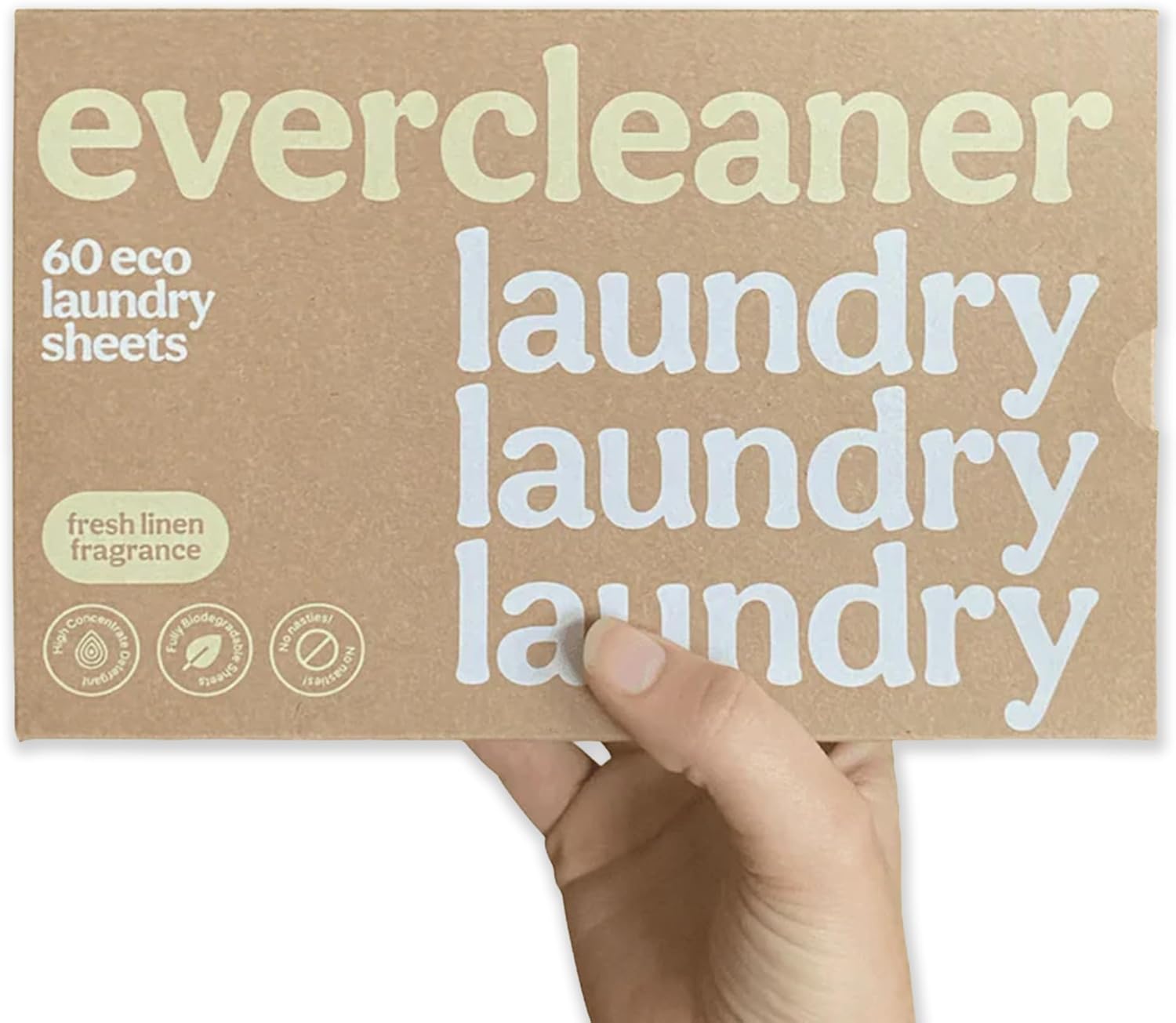Evercleaner™ Laundry Detergent Sheets – Fresh Linen Scent, upto 120 Loads – Eco-Friendly, Biodegradable, Hypoallergenic, No Harsh Chemicals, Plastic-Free Laundry Sheets