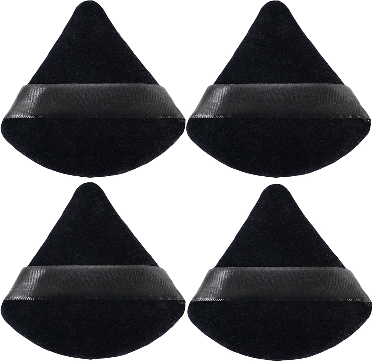 4 esponjas de maquillaje triangulares, reutilizables para maquillaje facial, herramienta de maquillaje facial multifuncional, esponja de maquillaje húmeda y seca de doble uso para base líquida BB CC Cream (negro)
