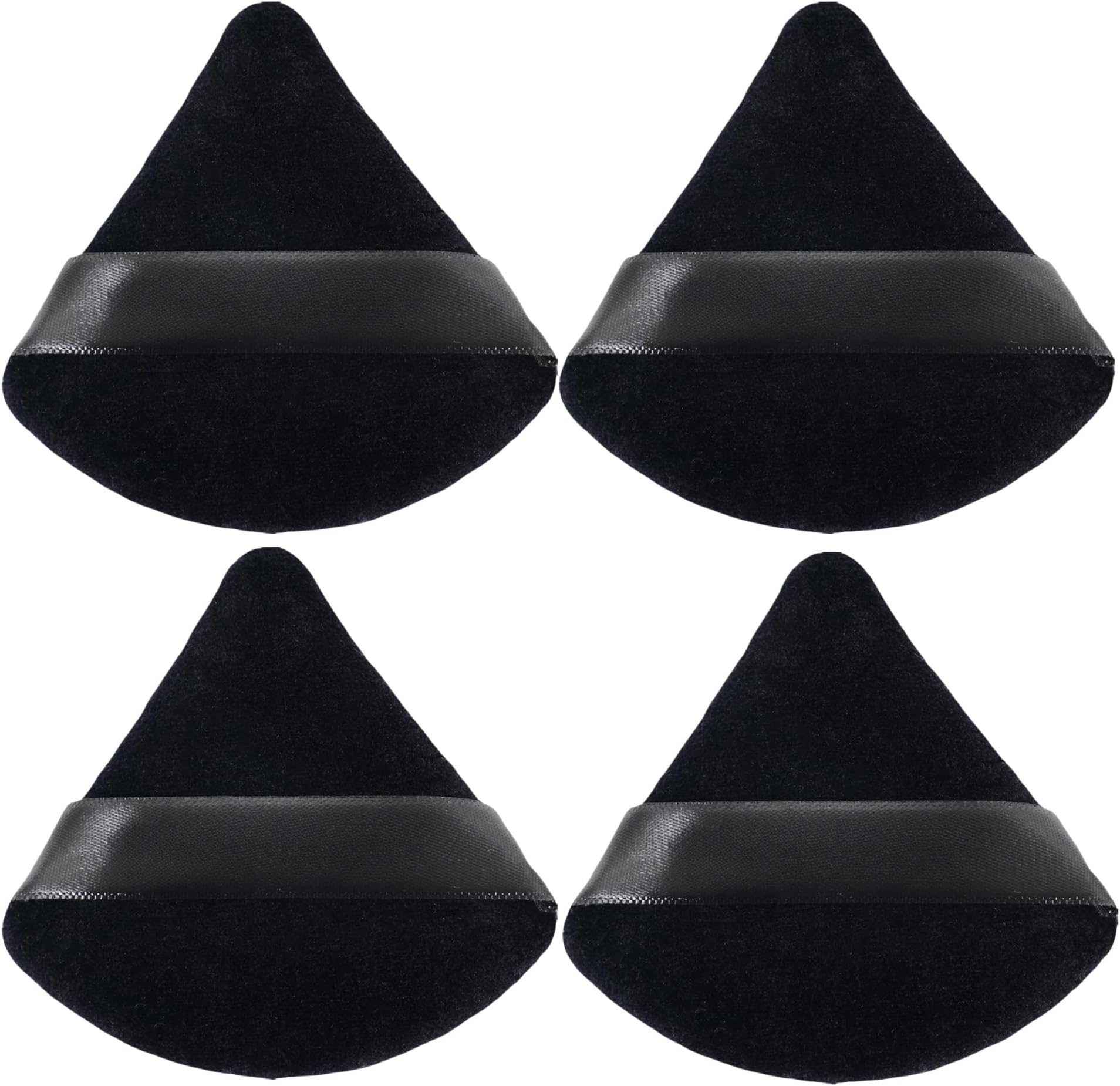 ZHIYE 4pcs Triangle Powder Puffs, Reusable Face Makeup Puff, Multifunctional Facial Makeup Tool Wet, Dry Dual-Use Makeup Sponge for BB CC Cream Liquid Foundation(BLack)