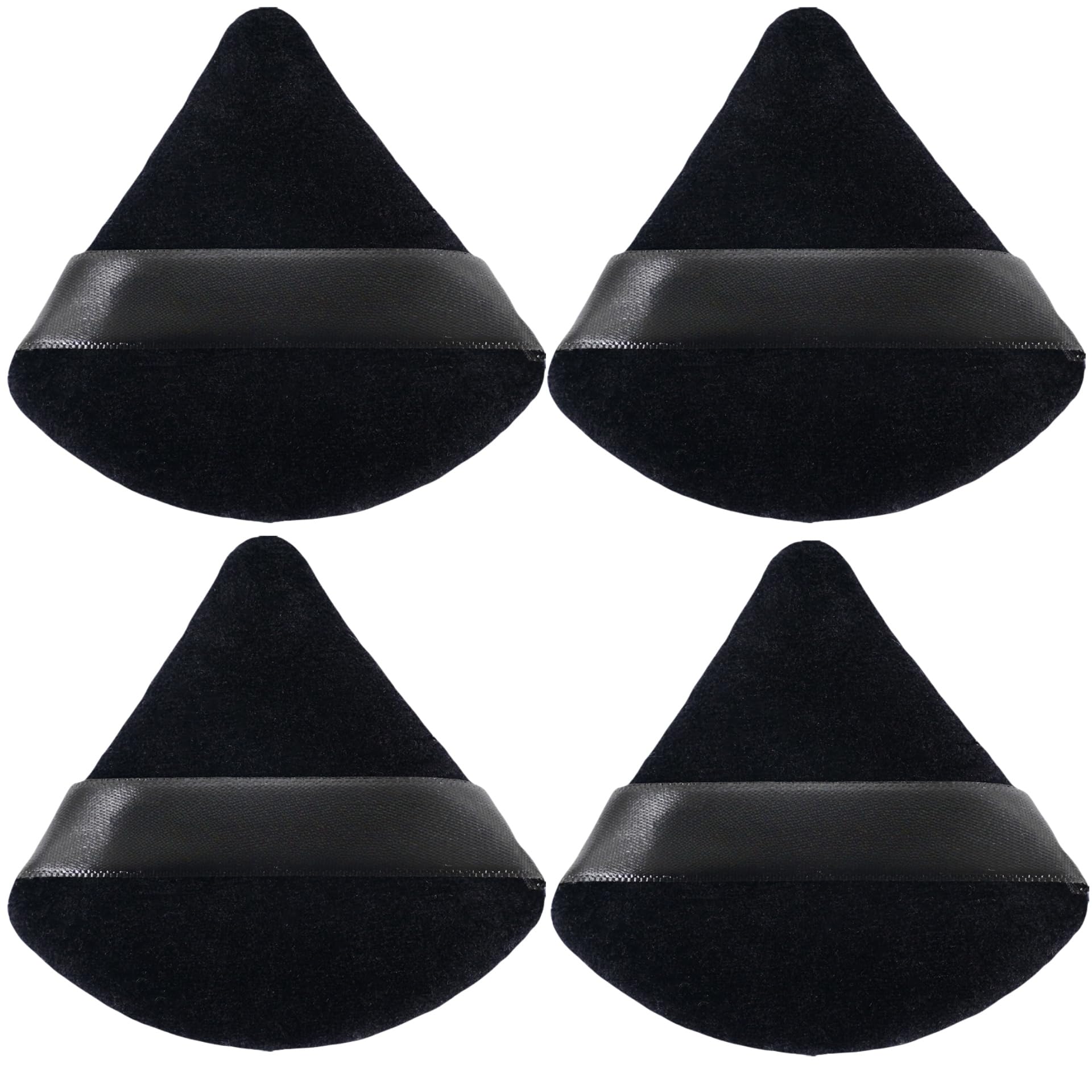 4pcs Triangle Powder Puffs, Reusable Face Makeup Puff, Multifunctional Facial Makeup Tool Wet, Dry Dual-Use Makeup Sponge for BB CC Cream Liquid Foundation(BLack)