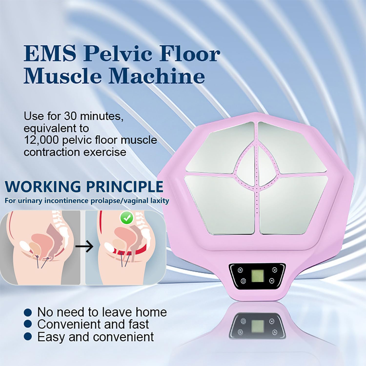 Nuovo attrezzo EMS per la riparazione dei muscoli del pavimento pelvico per donne - Previene il prolasso, attrezzo per l'allenamento dei muscoli del pavimento pelvico per uso domestico ,Pink