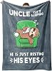 GiltGlimmer Funny Uncle Gifts for Christmas, Uncles Birthday Gifts, Uncle is Not Sleeping Blanket, Uncles Blanket Gifts for Fathers Day, 60 x 50"