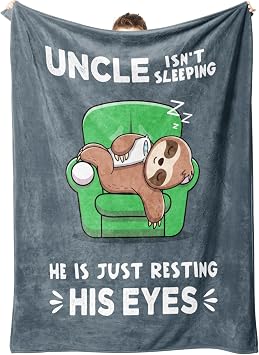GiltGlimmer Funny Gifts for Uncle Fathers Day, Uncles Birthday Gifts, Uncle is Not Sleeping Blanket, Uncles Blanket Gifts for Christmas, 60" x 50"
