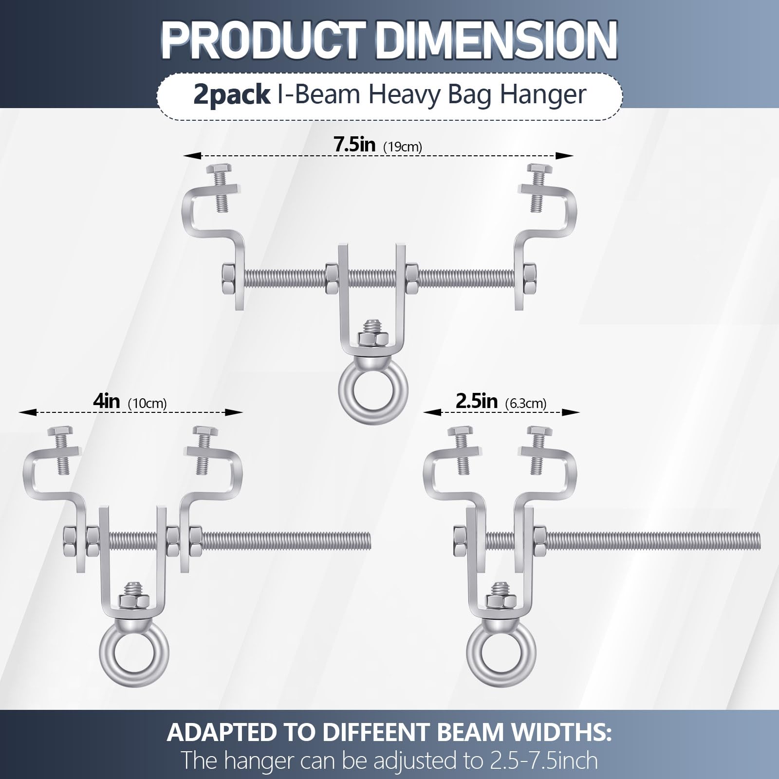 MorningRo 2 Pcs Heavy Bag Mount Steel Beam Clamp I Beam Hanger Punching Bag Hanger for Heavy Punching Bag Bracket, Beam Hanger with Hook, Ceiling Mount for Boxing Bag
