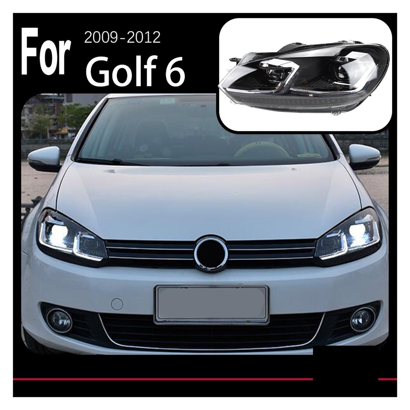 超激得，新作登場 【安心品質】VWゴルフ62009-2012専用ヘッドライトLEDデイ