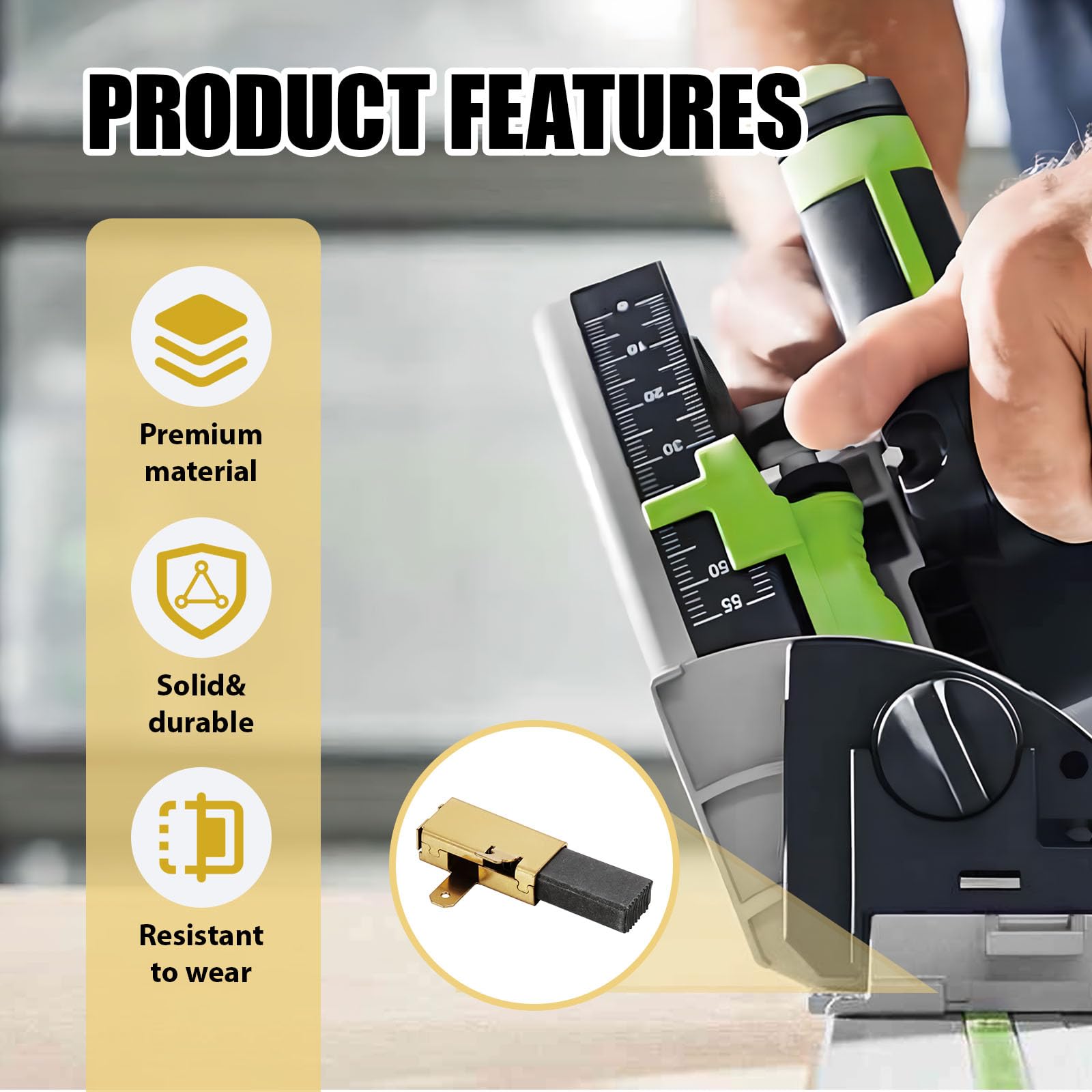 491704 492014 Balai de charbon compatible avec FESTOOL TS55 TS 75 AP55EB AP65EB AT55E AT65EB, numéros de pièces 491704, 492014 – Tailles 6,3 x 10 x 17,5 mm/5,8 x 7,8 x 16 mm, comprend 1 paire avec