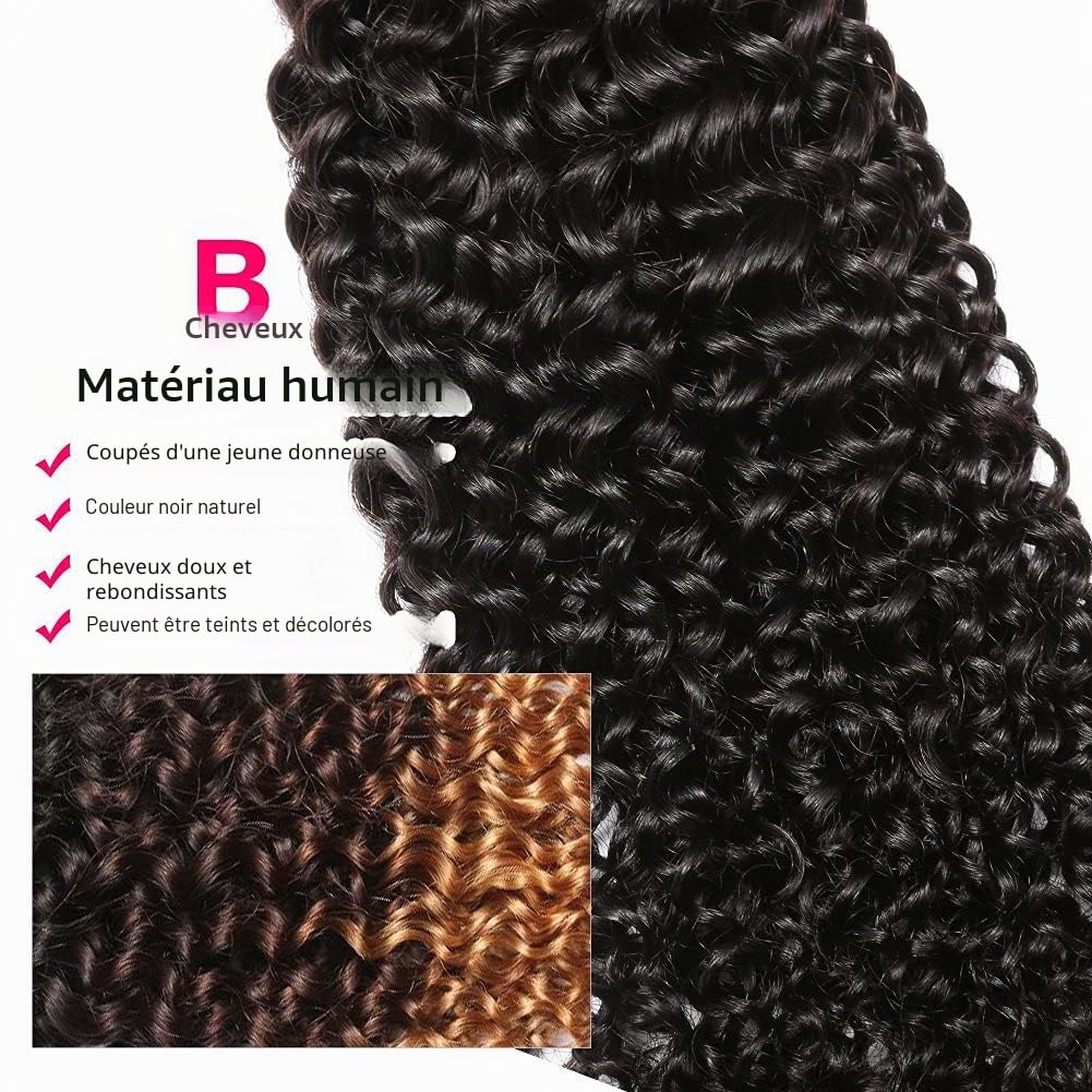 brésilien cheveux crepus bouclés cheveux 12 14 16 Pouces brésiliens tissage bresilien boucle meche bresilienne tissage bouclee naturelle 300g/pc