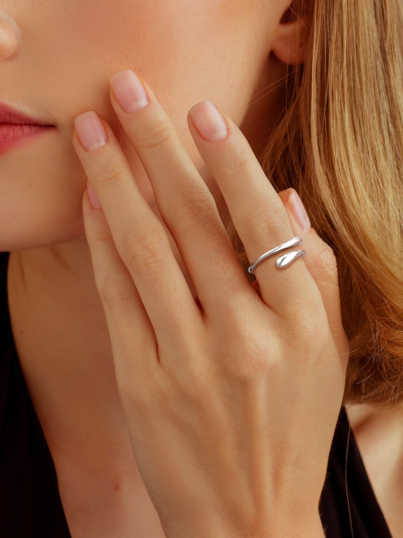 Bestyle Ring Sterling Silber 925 Damen: Verstellbare Ringe Frauen mit Geburtsstein Zirkonia Edelsteinen - Offen Damenring Verlobungsring Promise Ringe Anti Stress Ring für Damen Schmuck