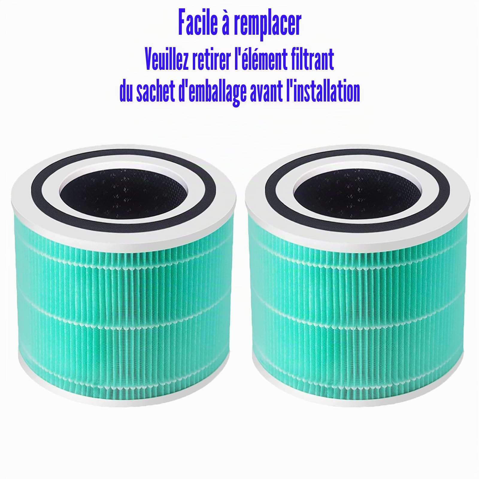 Lot de 2 Filtres de Rechange LEVOIT Core 300-RF-TX 3 en 1 Toxin HEPA | Compatible Avec Purificateur d'Air Core 300 300S, Pour Fumeurs et Personnes