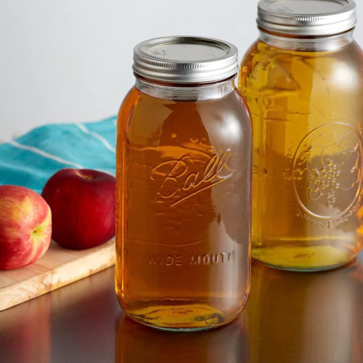 WOODRIVER Wide Mouth Mason Jars 64 oz Half Gallon Mason Jars with Lids and Bands. Jars for Canning, Fermenting, Pickling, Storing. Large Mason Jars. Made in USA (6)