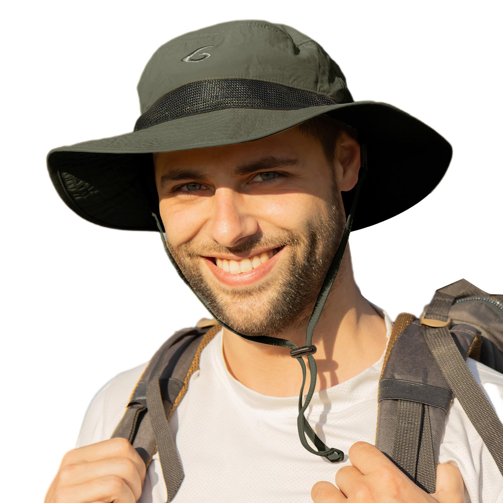 TOP-EX UVCoolix™ Sonnenhut Herren UV Schutz, Unisex Wasserdicht Wanderhut mit breiter Krempe, LSF 50 Fischerhut, verstellbar, atmungsaktiv, für Outdoor-Abenteuer, Wandern, Safari, leicht verstaubar