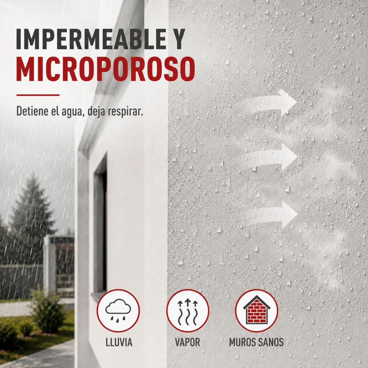 ARCANE INDUSTRIES Pintura Acrílica para Fachada y Crépi 2.5 L Blanco Crema | Impermeabiliza Fachadas, Cubre las Microfisuras, Microporosa, Alto Poder Cubriente, Acabado Mate - Arcane Industries