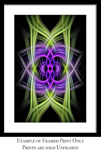Miniatura 4 de Verdant Spring Tangle Digital Twirl from Spring Floral Photograph Unframed Modern Art Design Abstract Contemporary Home Black Lime Violet Print