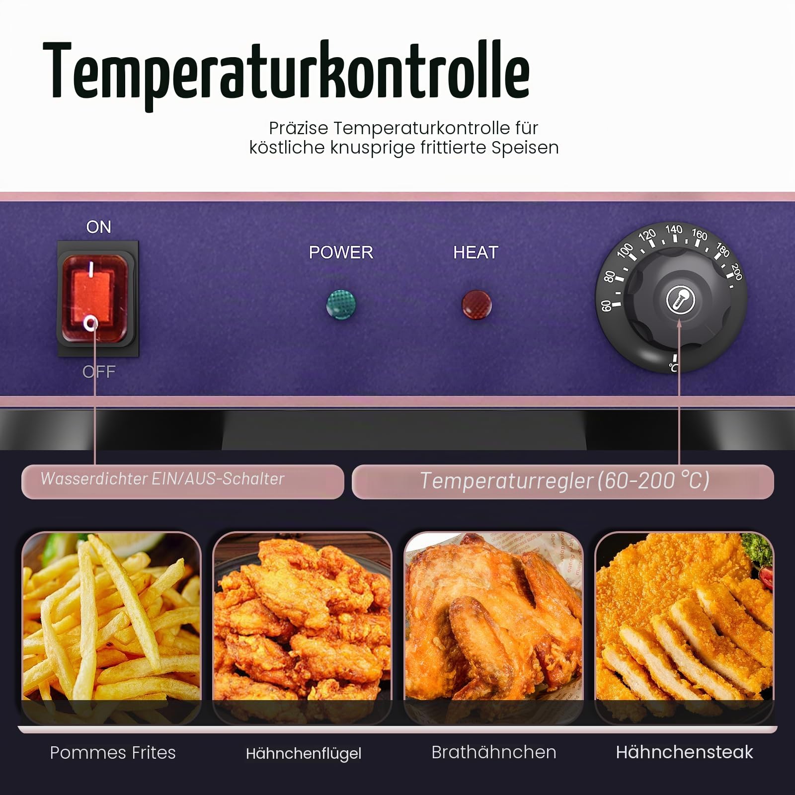 17L Elektrische Fritteuse Gastro Friteuse mit Ablasshahn | Professionelle Edelstahl Elektro Friteuse 3000W, Maximale Ölkapazität 11L, Thermostat 60–200 °C, für Küche, Restaurant