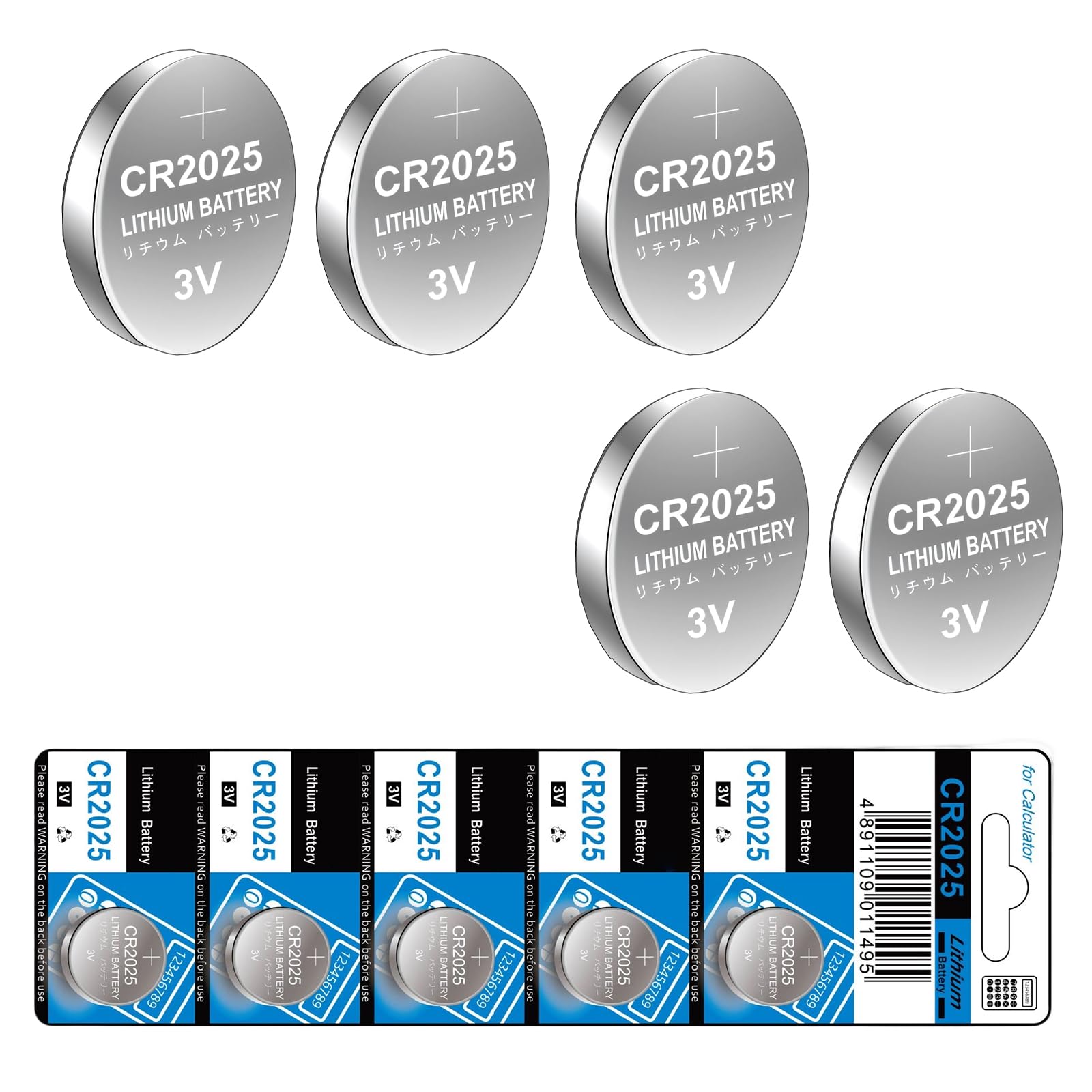 CR2025 - Batterie al litio 3 V 2025 a bottone al litio, confezione da 10