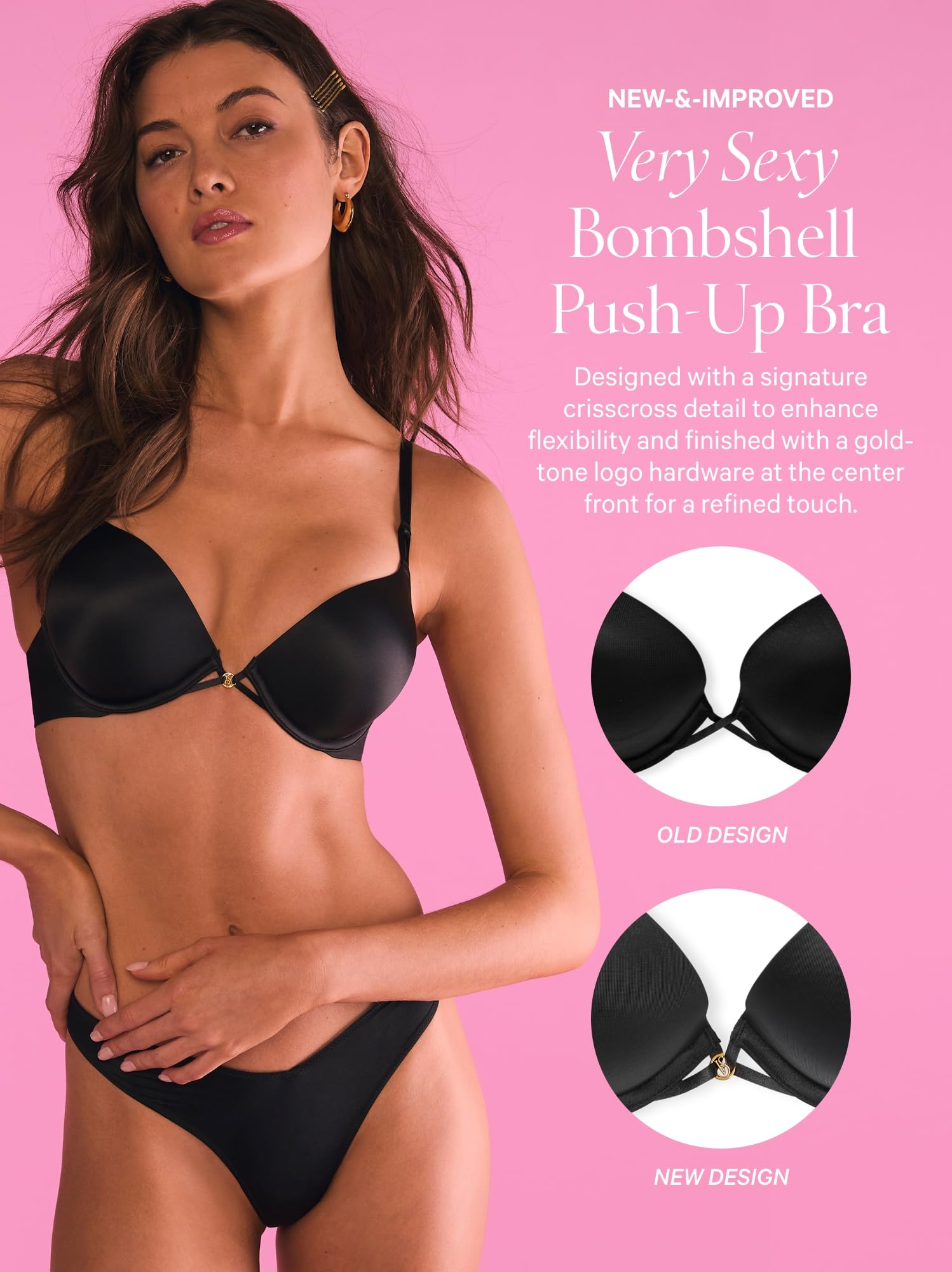Victoria's Secret Women's Very Sexy Bombshell Adds-2-Cups Push Up Bra, Bras for Women (32A-38DDD): 34B White (New Look)