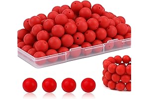 100-Pack Red Silicone Beads: Focal Bead Paradise for Jewelry Makers