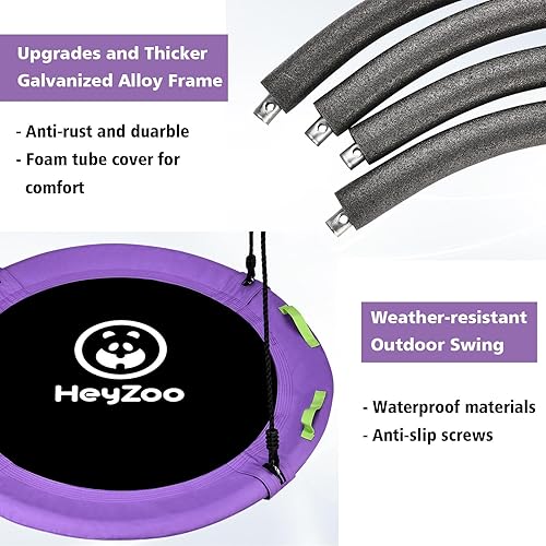 Miniatura 2 de Columpio para árbol, columpio de 40 pulgadas para niños, capacidad de peso de 900 libras, con correas ajustables para colgar, para patio trasero y