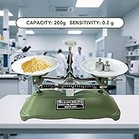 Vista 2 de TADA 200g/0.2g Mechanical Balance Scale with Calibration Weights for Science Lab and Classroom Teaching Tool