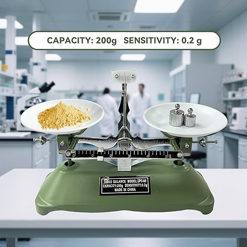 Miniatura 2 de TADA Báscula mecánica de equilibrio de 7.05 oz0.01 oz con pesos de calibración para laboratorio de ciencias y herramienta de enseñanza en el aula