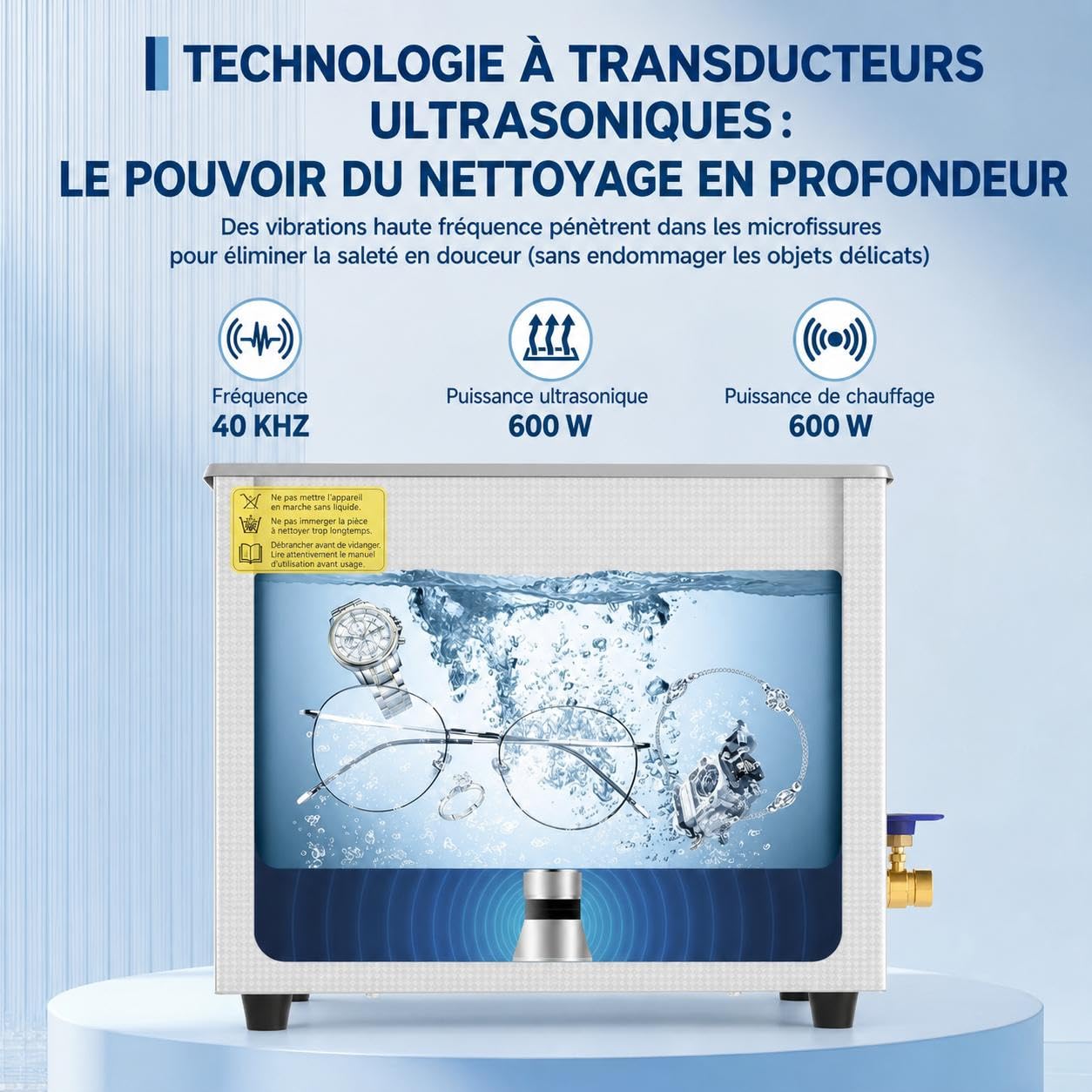 Zstar Pulitore ad ultrasuoni digitale per laboratorio – 30 l, 40 kHz, 60 W, serbatoio in acciaio inox, cestello incluso, timer regolabile, pulizia gioielli, occhiali, orologi, protesi, parti cliniche