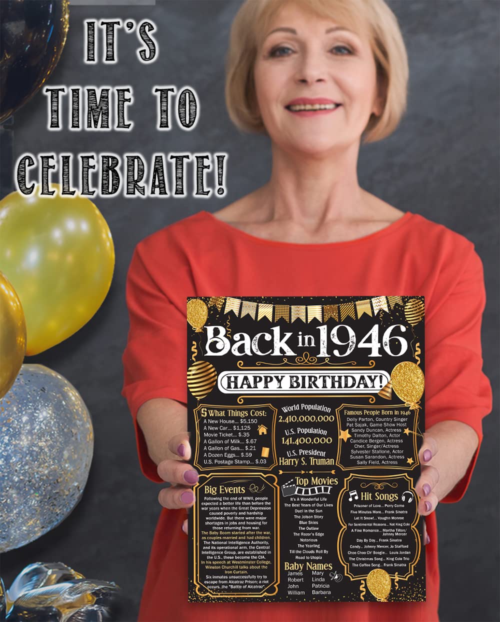 1946 Vintage Stars Aged To Perfection 79th Birthday T-Shirt For Men - Custom Year & Color Options