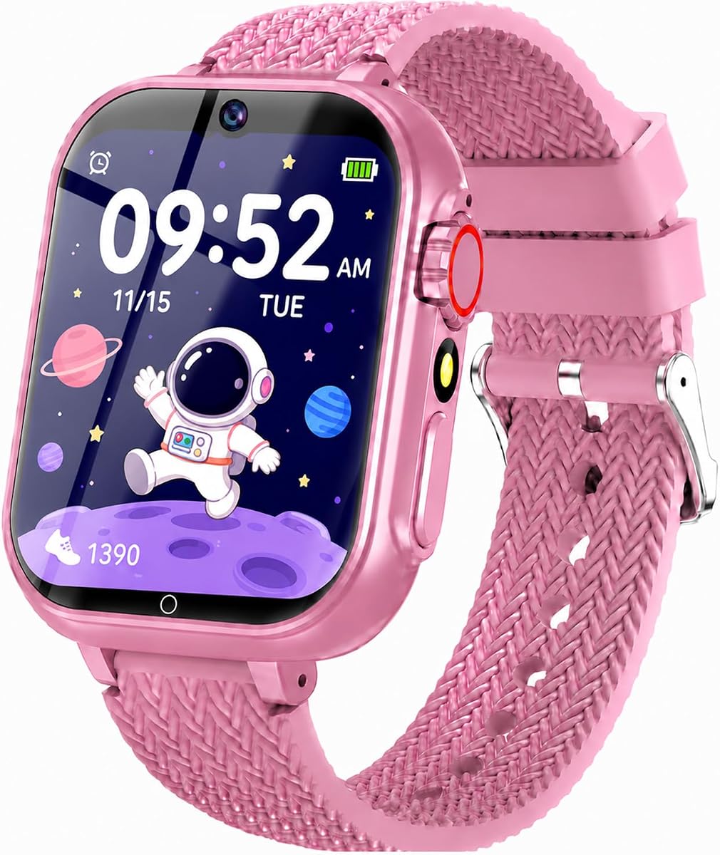 wepfum Kids Smart Watch for Girls Age 5-12, 39 Games Touch Screen Watch with Camera, Video Recorder, Music Player, Pedometer, Habit Tracker, No App Needed, Birthday Gift for Girls Ages 6-10