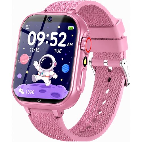 wepfum Kids Smart Watch for Girls Age 5-12, 39 Games Touch Screen Watch with Camera, Video Recorder, Music Player, Pedometer, Habit Tracker, No App Needed, Birthday Gift for Girls Ages 6-10