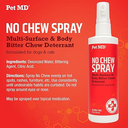 Miniatura 5 de Pet MD Spray antimasticable para perros y gatos – Spray amargo multisuperficie para dejar de morder y masticar – Spray disuasorio para perros para