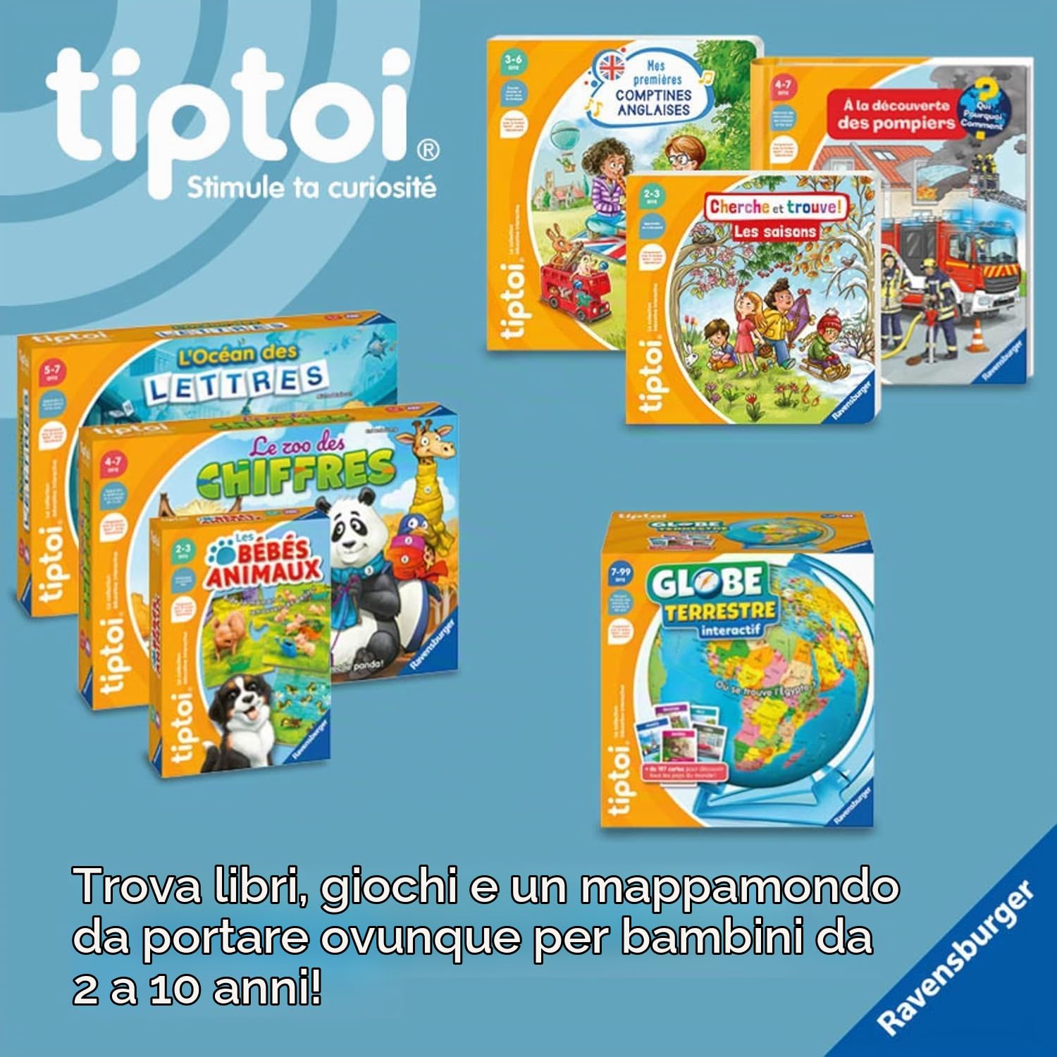 Ravensburger-tiptoi Globe terrestre interactif-4005556001910-A partir de 7 ans