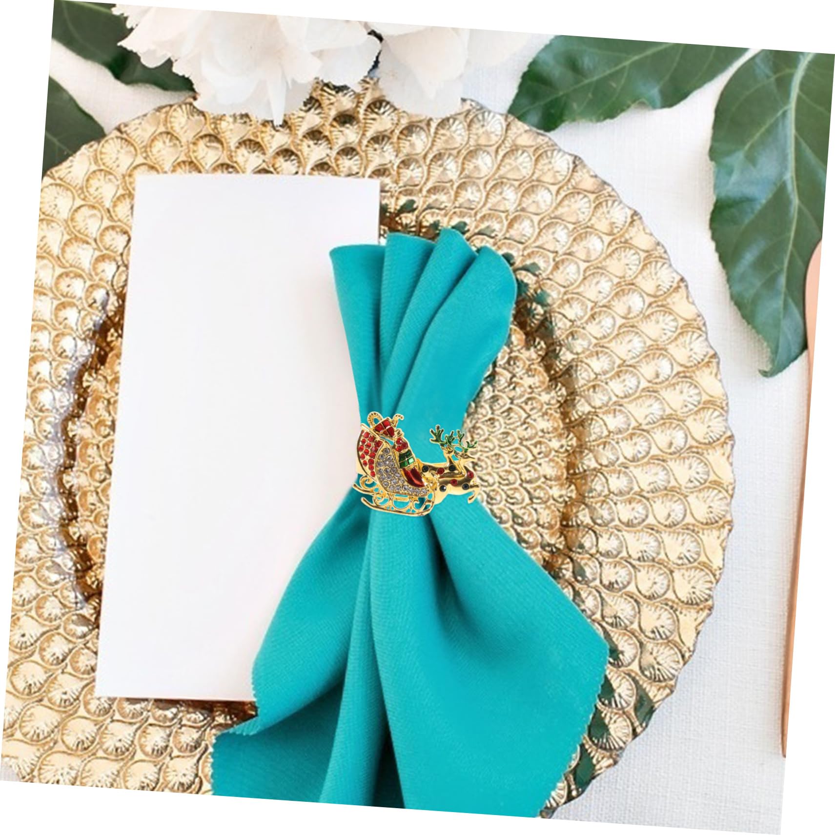 Alipis 2 Sätze Teiliges Weihnachts Napkin Ringe Mit Elch Design Serviettenhalter Für Festliche Tischdekoration Für Weihnachten Hochzeiten Und Partys 6 Stück * 2