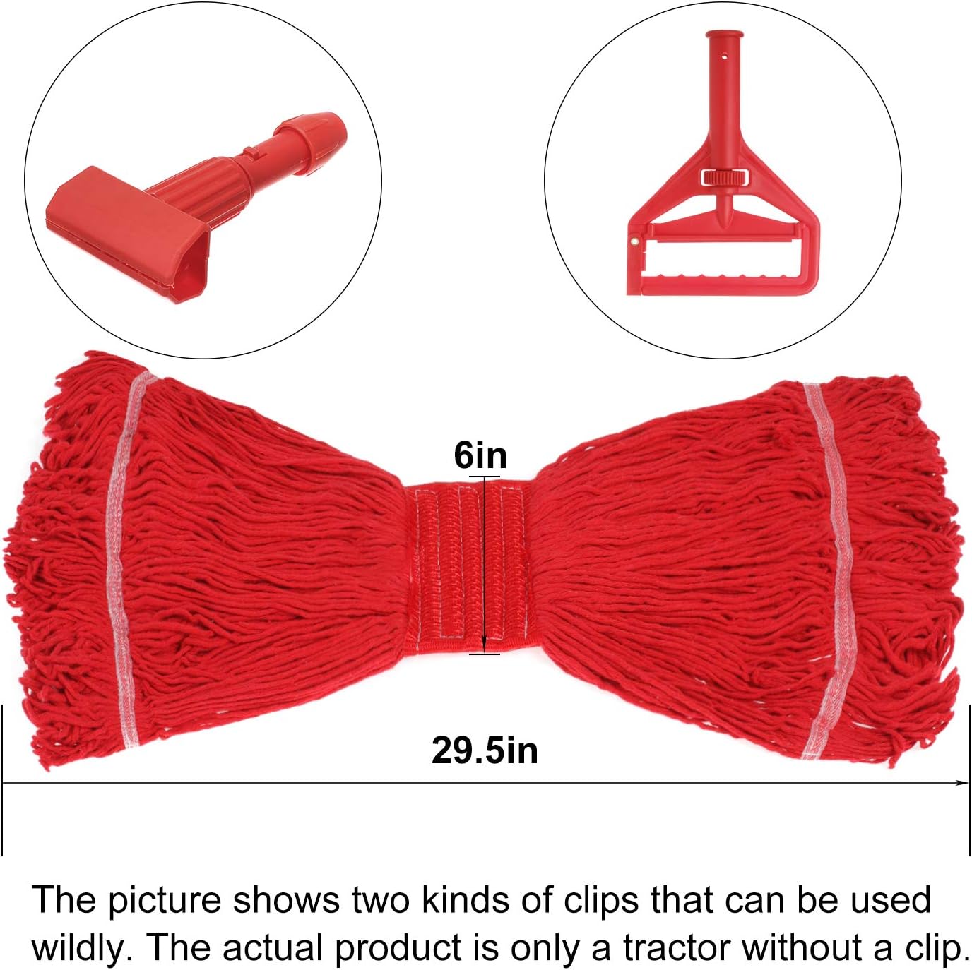 KLHB-YF Loop-End Commercial Mop Head, Heavy Duty Mop Replacement Head,6 Inch Universal Headband, Mop Head Replacement for Home, Industrial and Commercial Use（Yellow 2 Pack）: Health & Personal Care