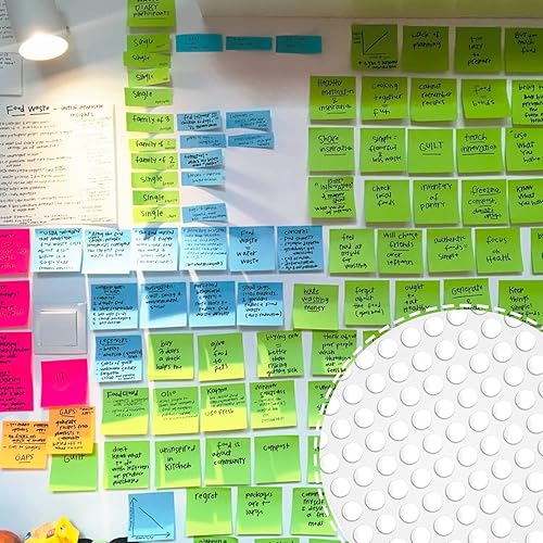 Miniatura 5 de Adhesivo adhesivo, 300 puntos adhesivos de 0.24 pulgadas, masilla de póster extraíble de doble cara, calcomanías de montaje redondas transparentes