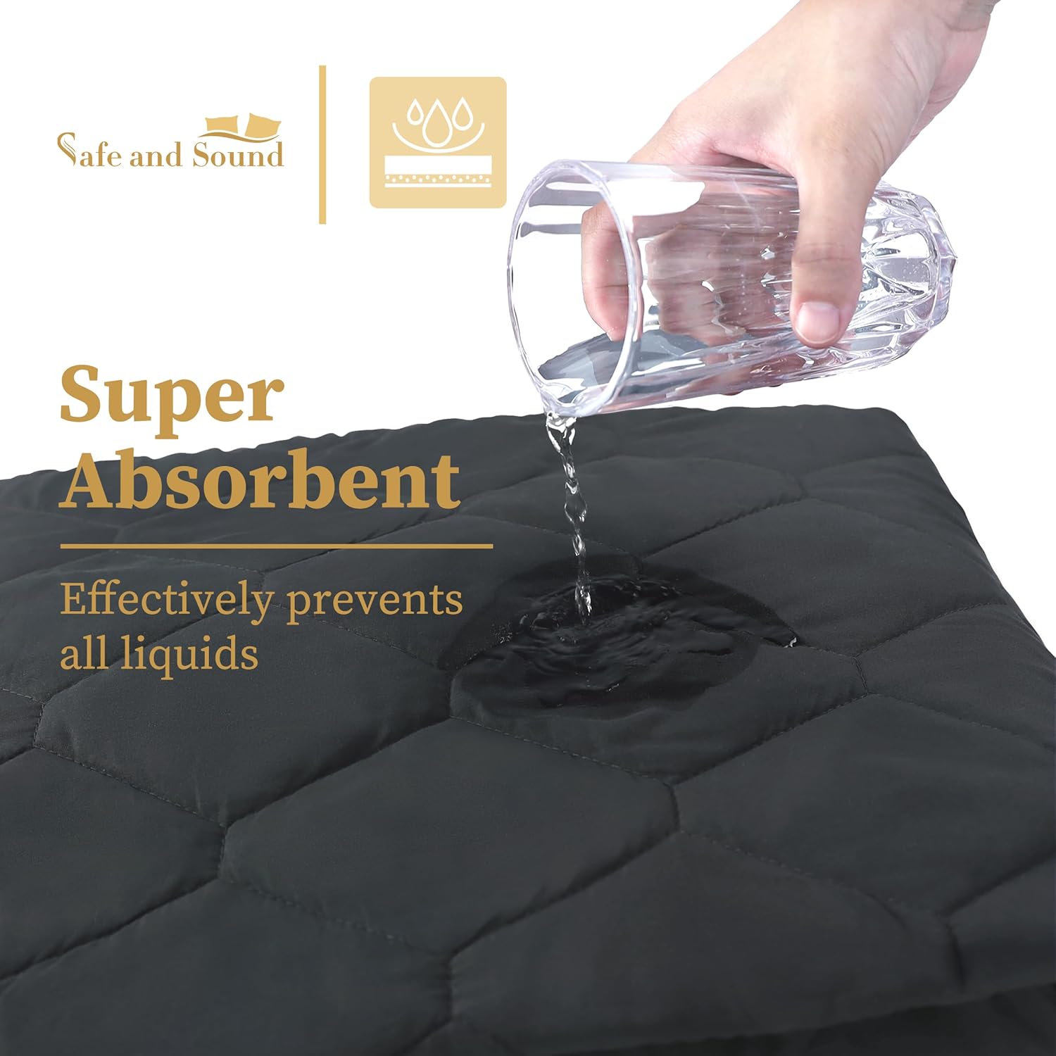 Cal King Quilted Fitted Waterproof Mattress Pad, Breathable Premium Soft Filling Mattress Protector, 8-21 Inches Deep Pocket Noiseless Mattress Cover (Grey)