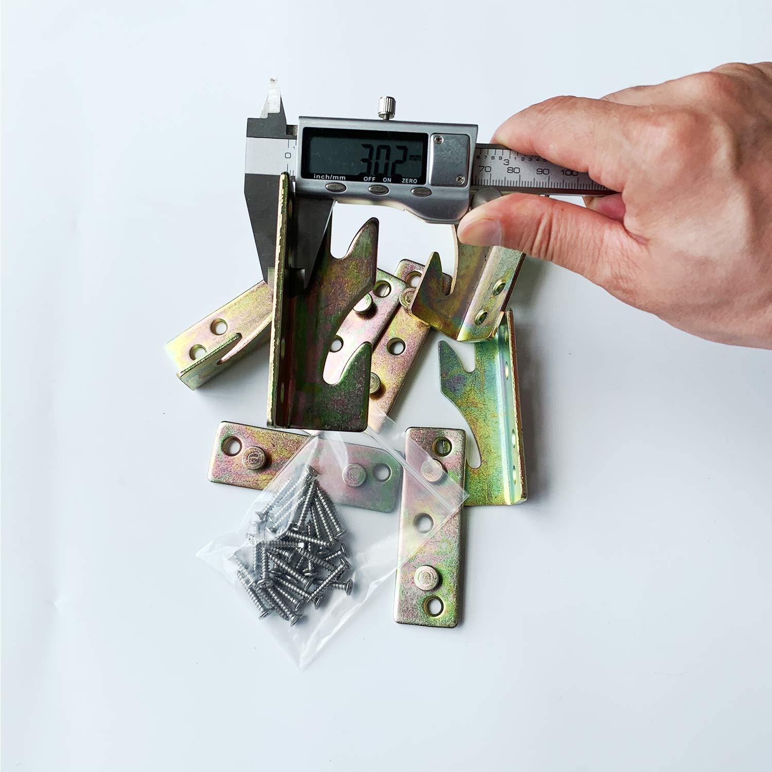 LIKERAINY Conectores Para Cama (10 Uds): Soportes De Viga De Metal Para Marco De Madera, Hierro Galvanizado Con Tornillos