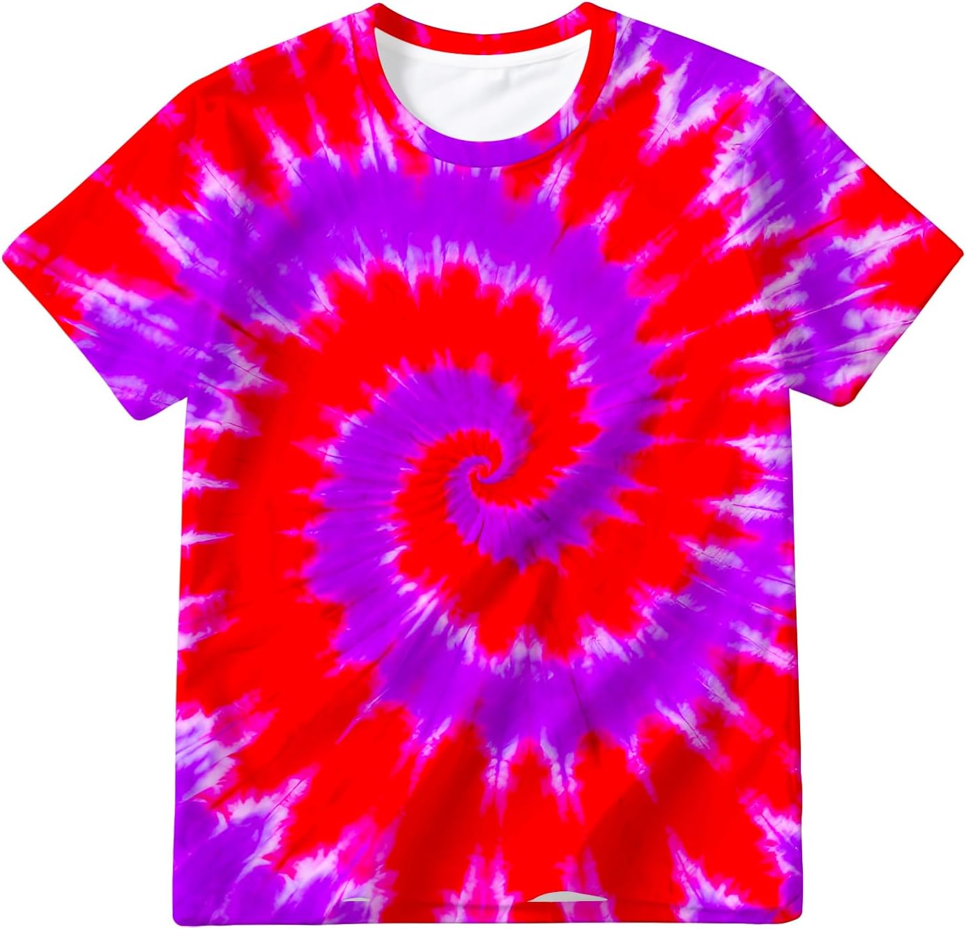 Kids Tie Dye Shirt Size 4-16 Years Short Sleeve Hippies Senior Tees T Shirts for Boys Girls