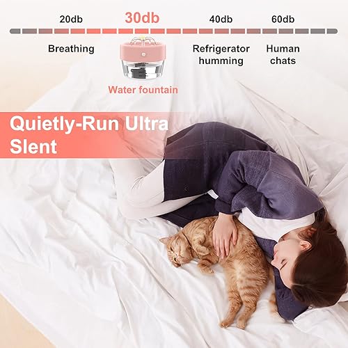 Miniatura 6 de Fuente de agua para gatos, fuente de agua para gatos a pilas, fuente de agua automática para mascotas para gatos en el interior, dispensador de agua
