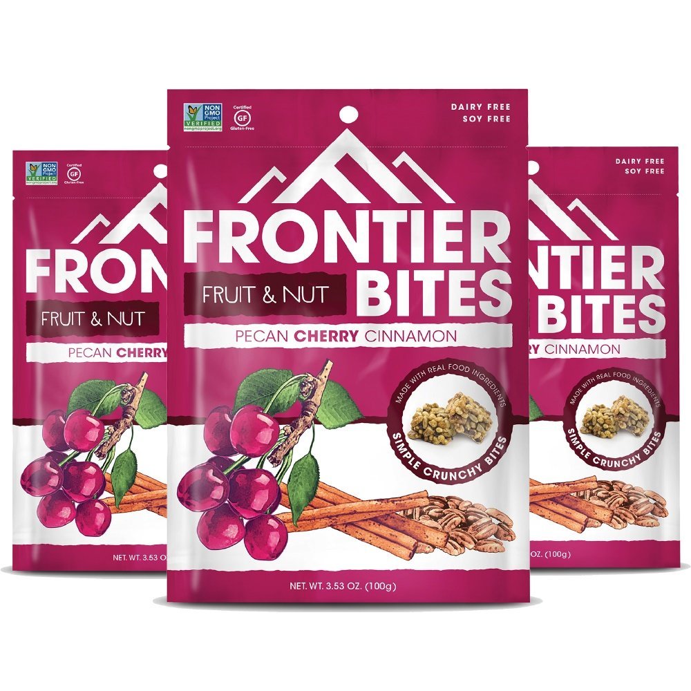 Frontier Gluten Free Snack Bites, Pecan Cherry Cinnamon, 3.53 oz, 3 Count