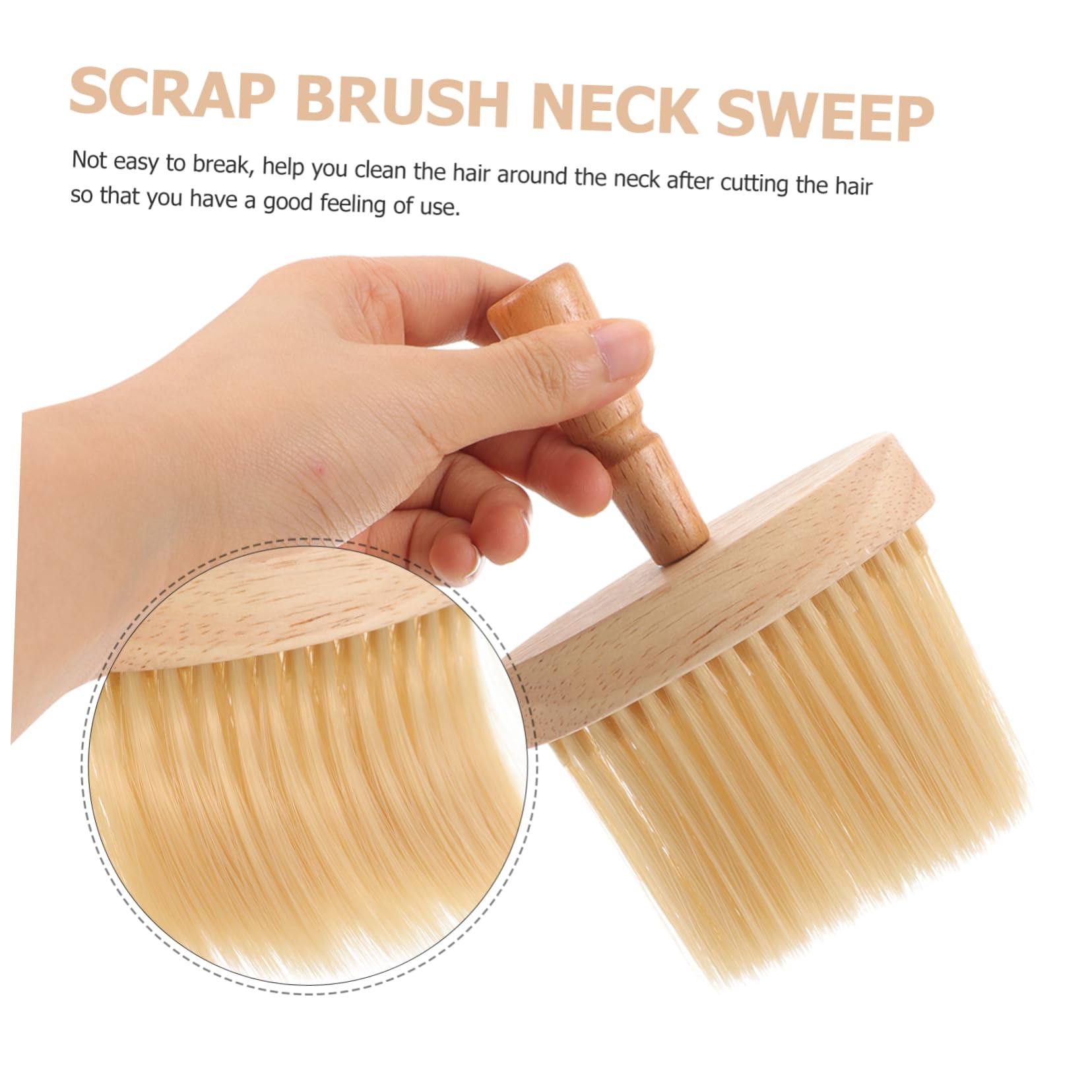 SAFIGLE Barber Brush Neck Duster with Wooden Handle Gentle Hair Salon Shaving Brush for Cleaning Broken Hair Neck and Face Lightweight and Compact Design for and Use