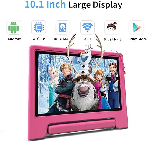Miniatura 2 de VNEIMQN Tablet Android 14 de 10.1 pulgadas, almacenamiento de 64 GB, procesador Octa-Core, WiFi Bluetooth, cámaras duales, funda protectora