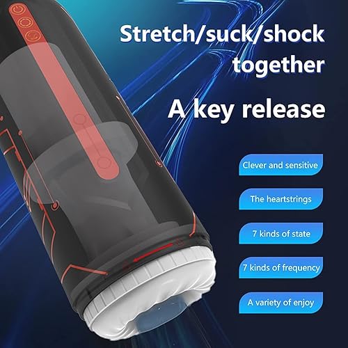 Miniatura 4 de Masturbador automático masculino, masturbadores eléctricos masculinos taza con 4 succiones, 10 empujes, 10 modos de vibración, juguetes sexuales de