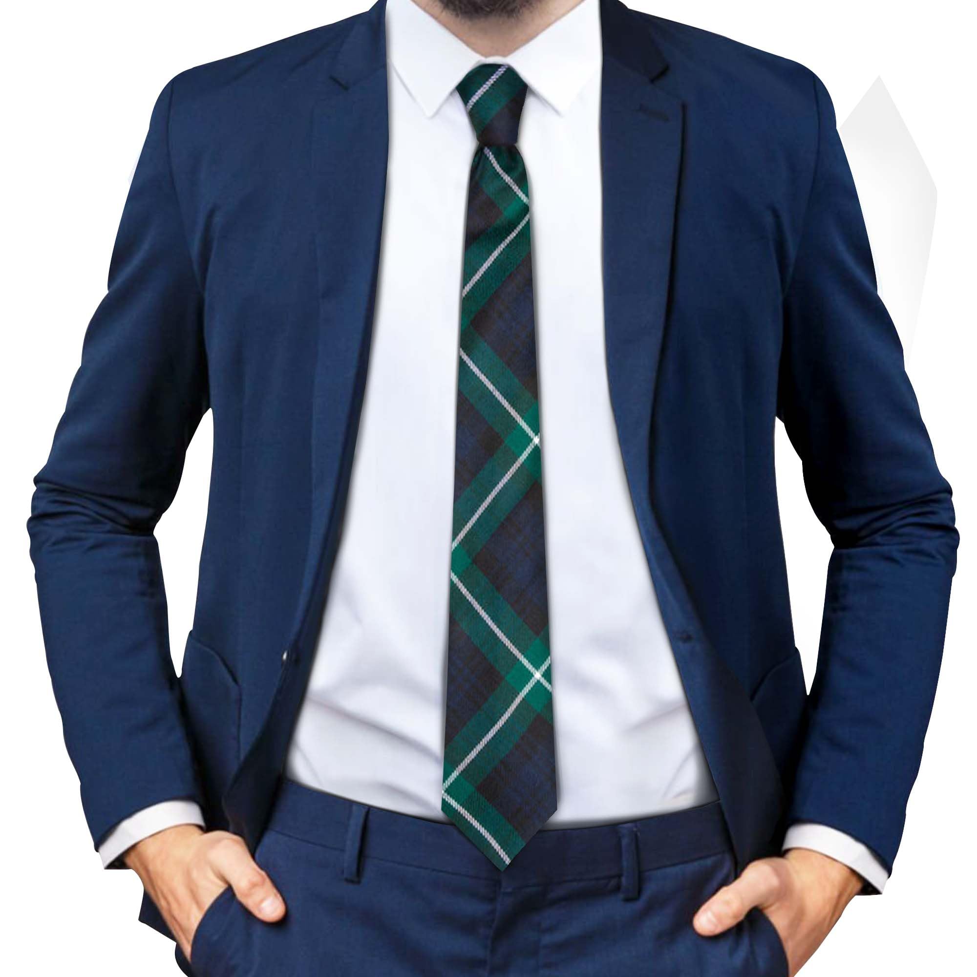 BRAW CLANS TARTANS Tartan Ties for men Made in Scotland - 100% wool - 3.15" width mens ties - Green tie for men - Lamont Scottish Tartan Valentines day, Fathers day, Wedding