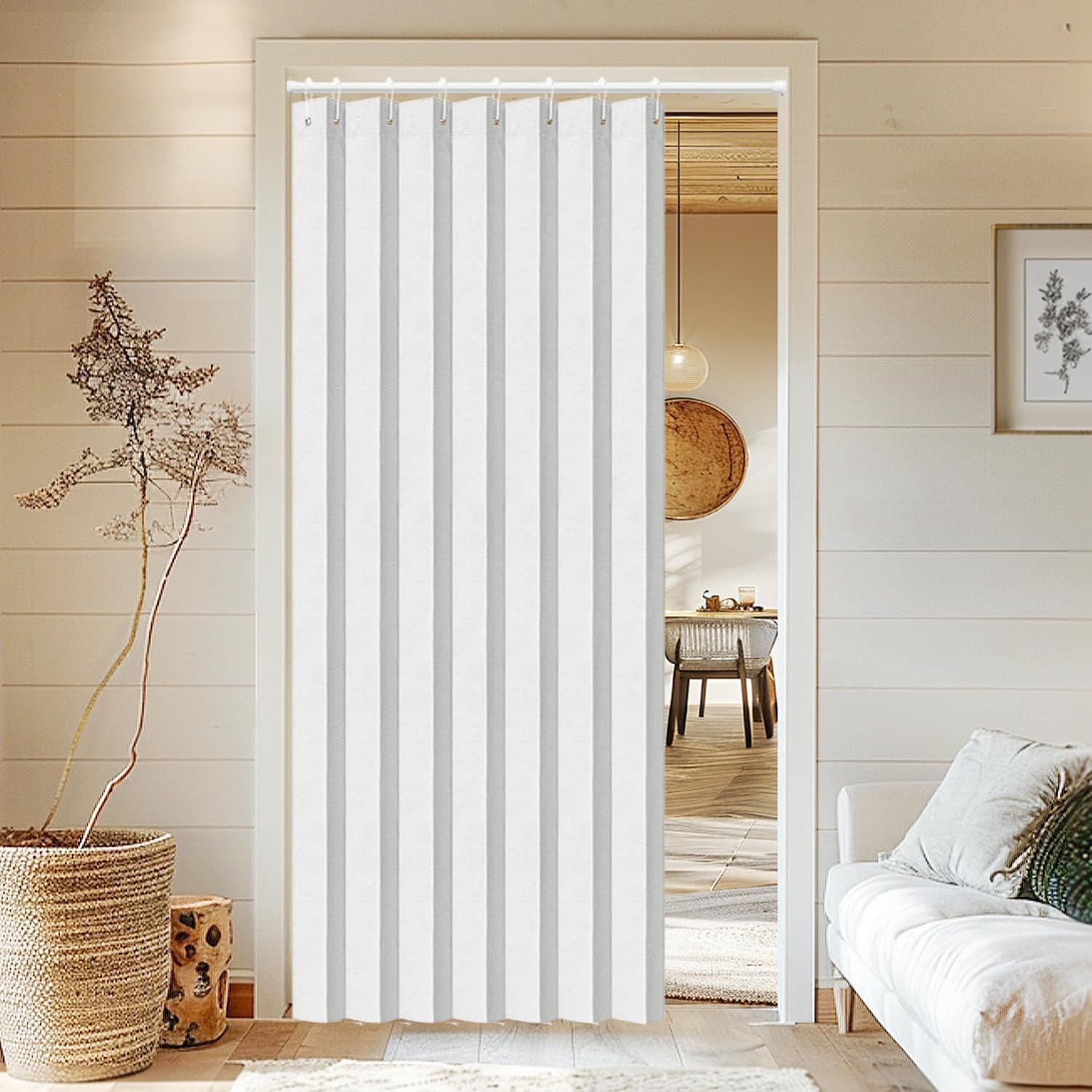 Separadores magnéticos invisibles personalizables plegables para puerta, color blanco, 70 x 200 cm, ideal para decoración del hogar y espacio