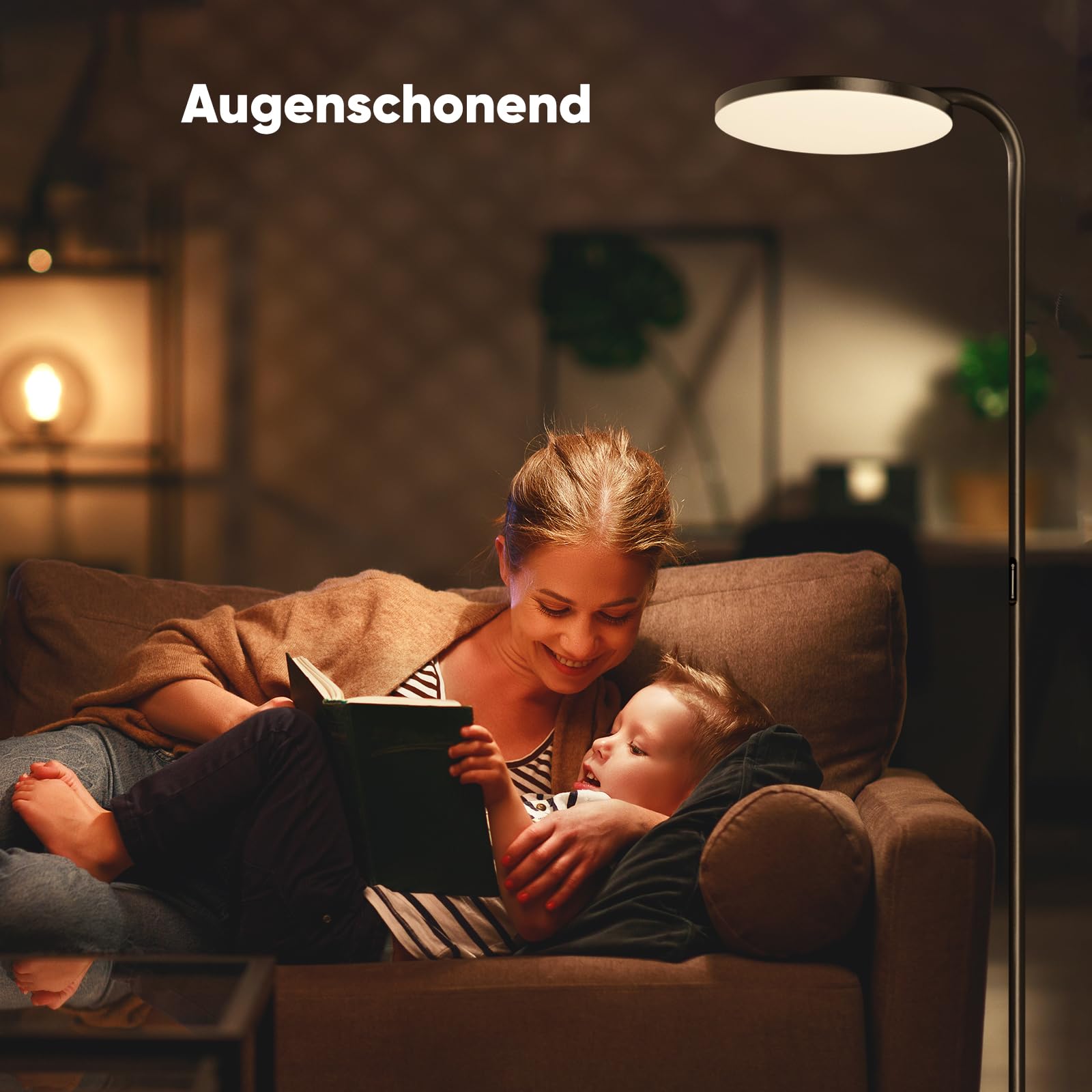 SIBRILLE Stehlampe Wohnzimmer 36W, Superhelle Stehlampe Dimmbar mit Fernbedienung, 3000K-6000K Deckenfluter LED Dimmbar Hohe Stehleuchte, Drehbare Leselampe für Wohnzimmer Schlafzimmer Büro