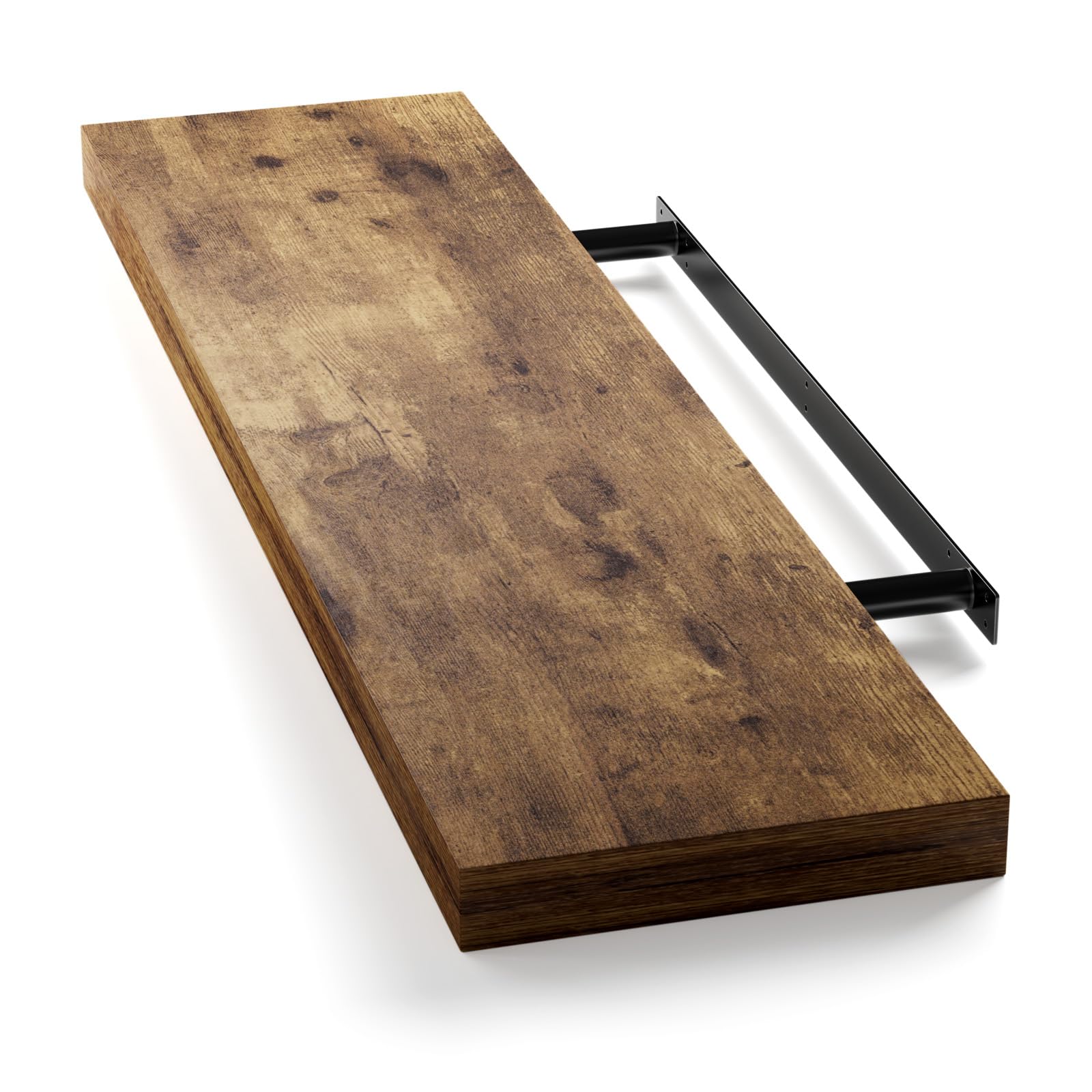 CASARIA Estantería para Pared Baldas Flotantes 90cm Fijación Invisible Repisa Multiusos Estante Madera
