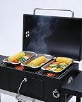 VIKEYHOME Grill Carry System, 6-Piece Stainless Steel Large Food Prep Tray, 16.5" x 11" Pan, Outdoor Grill with Cooling Rack for Vegetables, Fish, Meat, Great Grilling Gifts for Men
