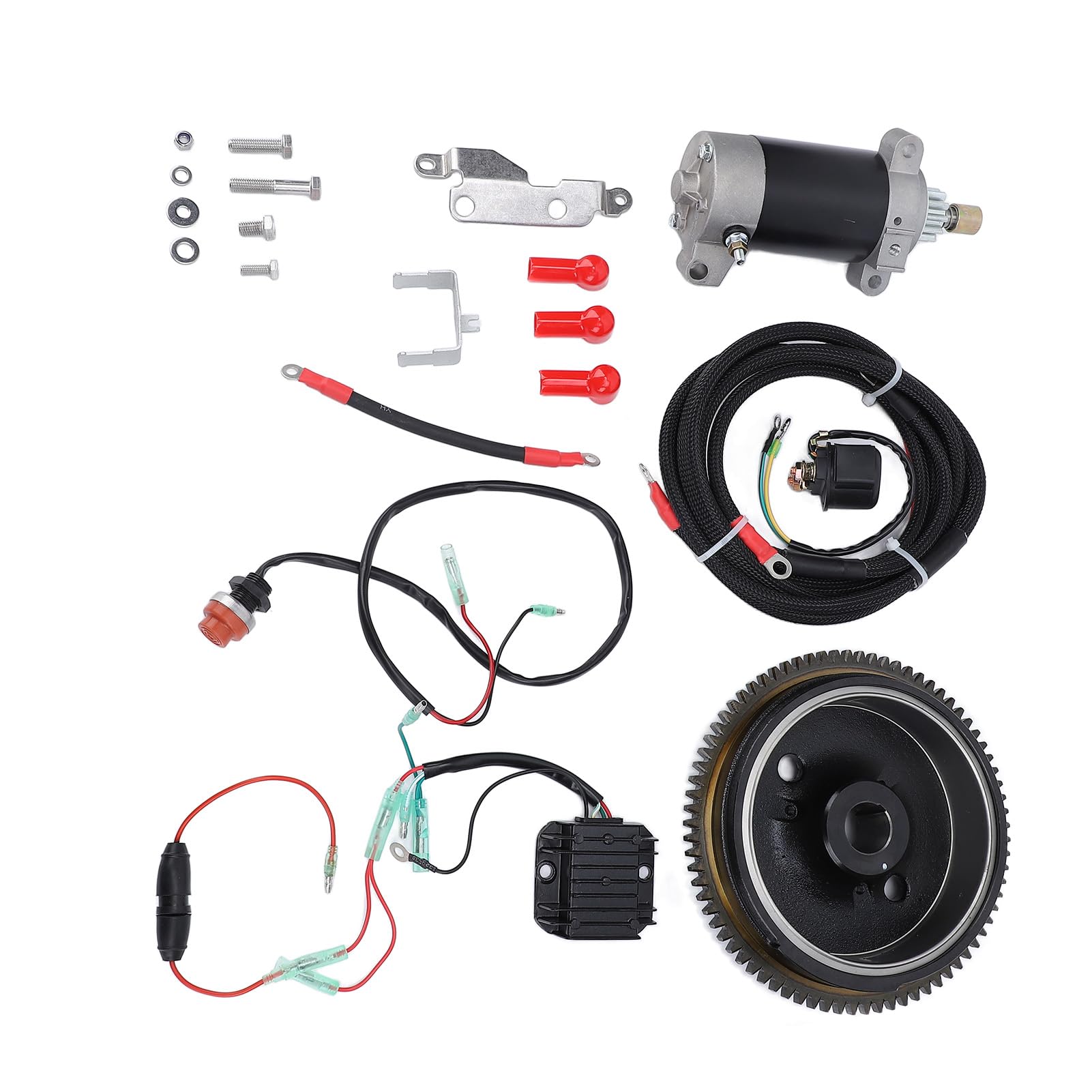 Kit di Avviamento per Motore Fuoribordo Sostituzione Durevole Dell'avviamento Elettrico per Motore Fuoribordo a 4 Tempi 20 per Appassionati di Alluminio, Ferro, Plastica, Gomma