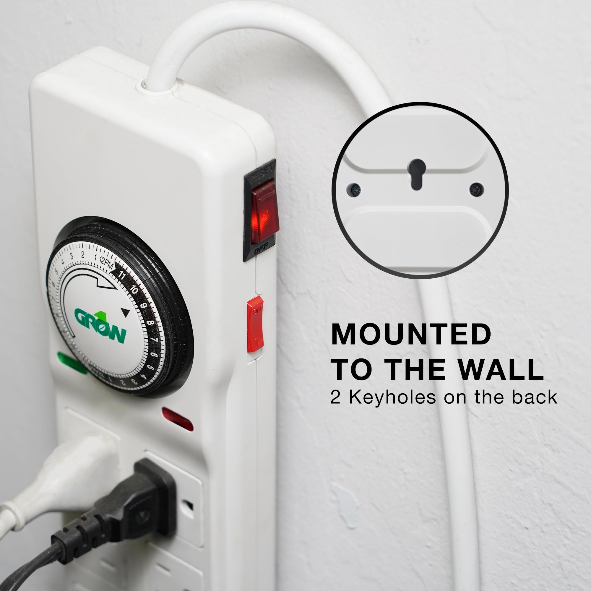 Grow1 120V 8 Way Power Strip Mechanical Timer - Image 4