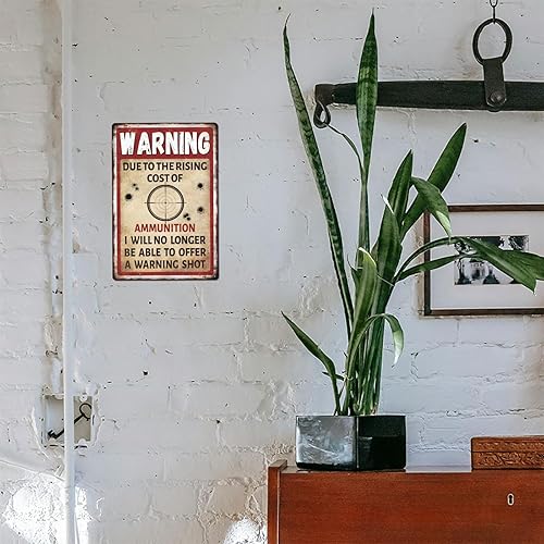 Miniatura 7 de GLOBLELAND Letrero de metal divertido de 12 x 8 pulgadas con objetivo de advertencia vintage, letrero de metal para pared, placa de metal retro para